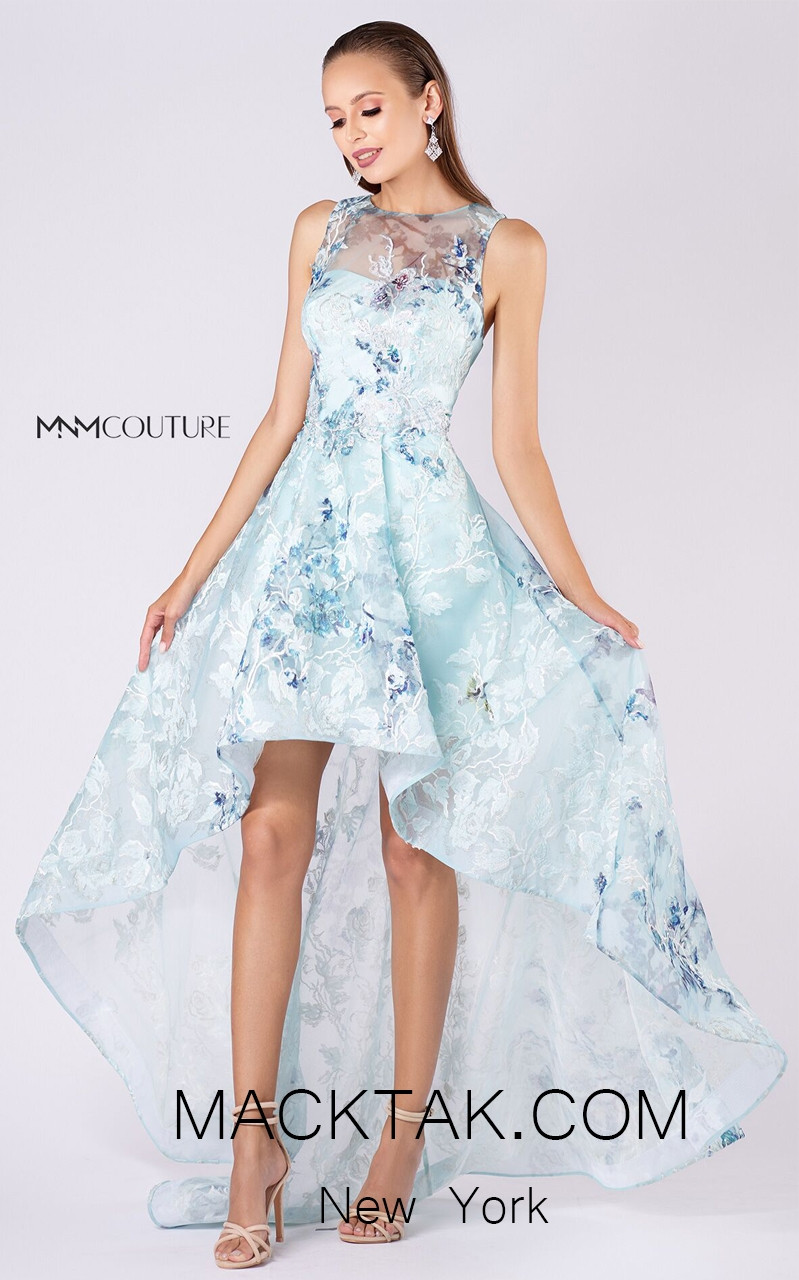 MNM M0050 Light Blue Front Evening Dress