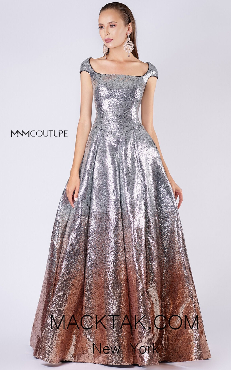 MNM M0052 Silver Front Evening Dress