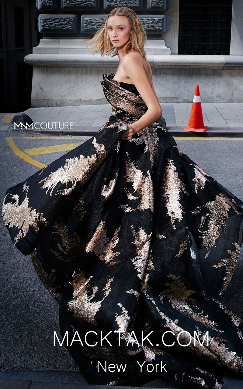 MNM N0290 Black Front Evening Dress