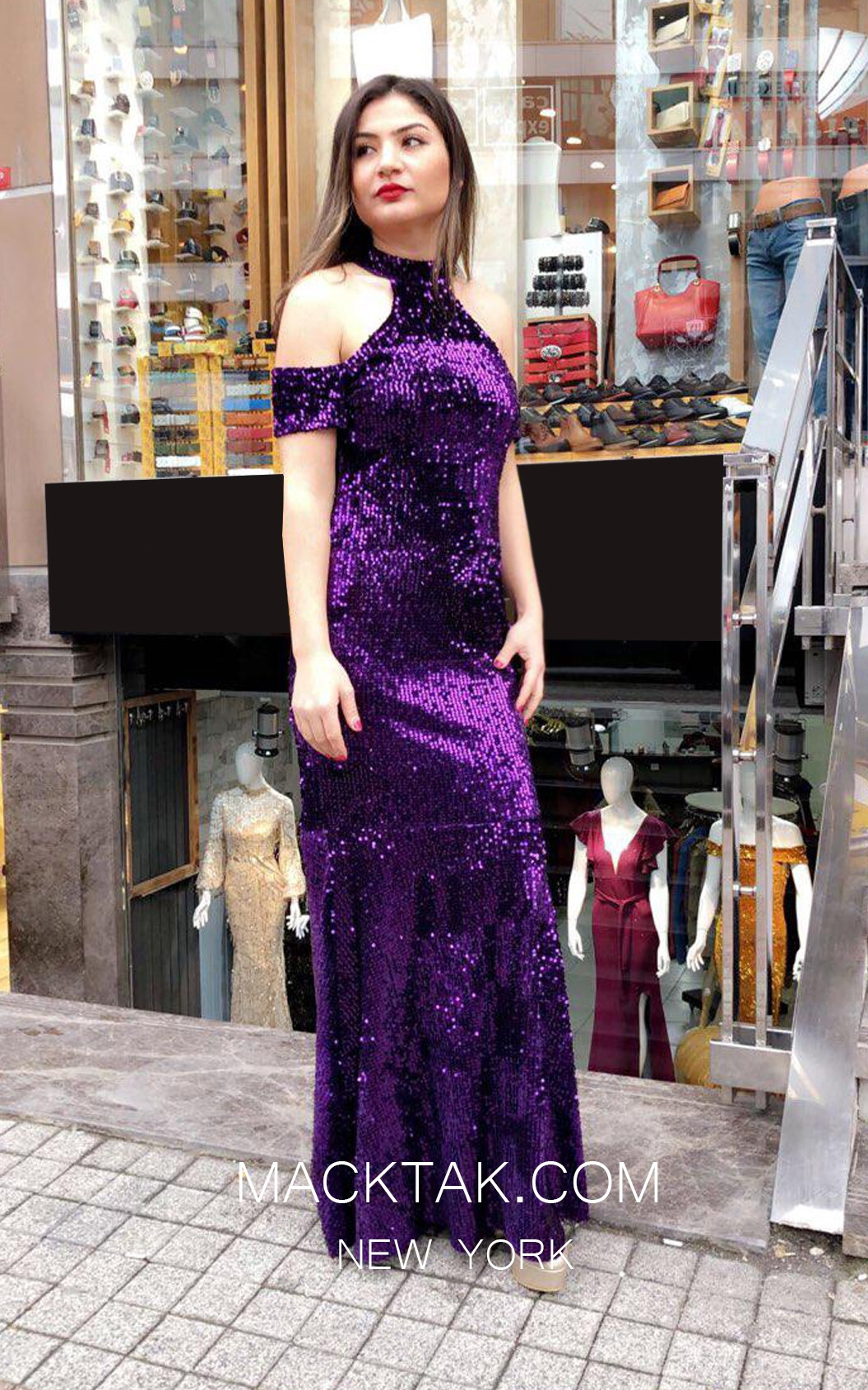 TK MT3951 Purple Front Prom Dress