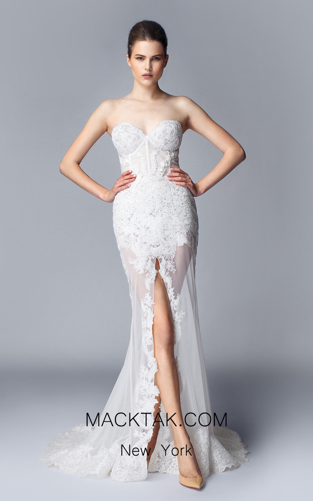 Long Lace Corset Top Dress by O'Blanc BS006 New York