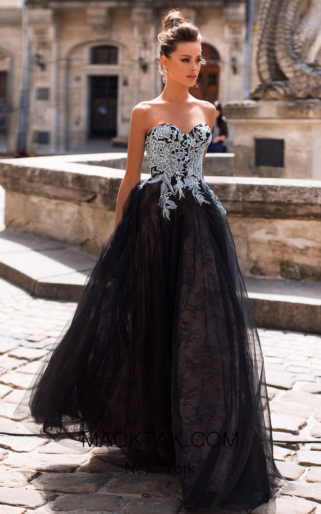 Pollardi Jordyn 5081 Black Front Dress