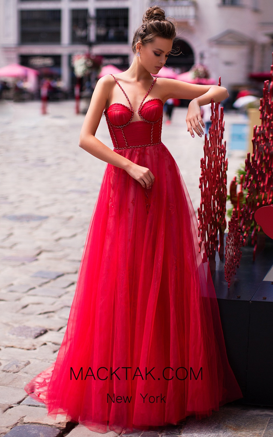 Pollardi Nikki 5077 Red Front Dress