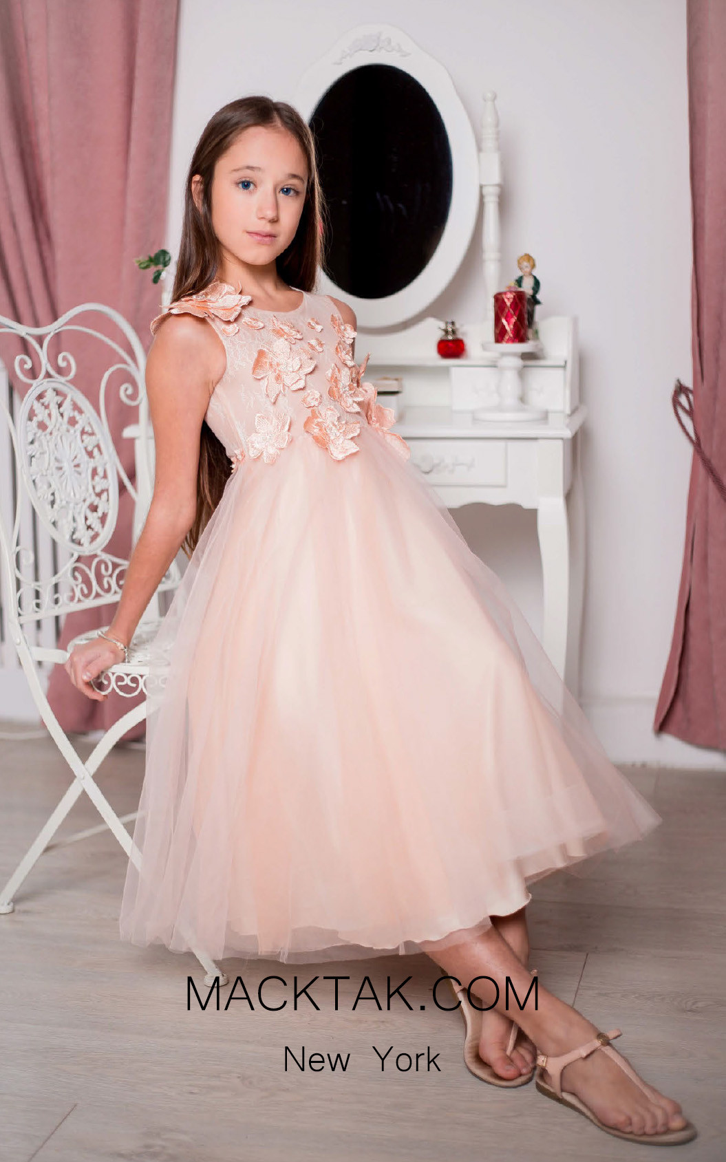 Pollardi 1011 Peach Front Dress