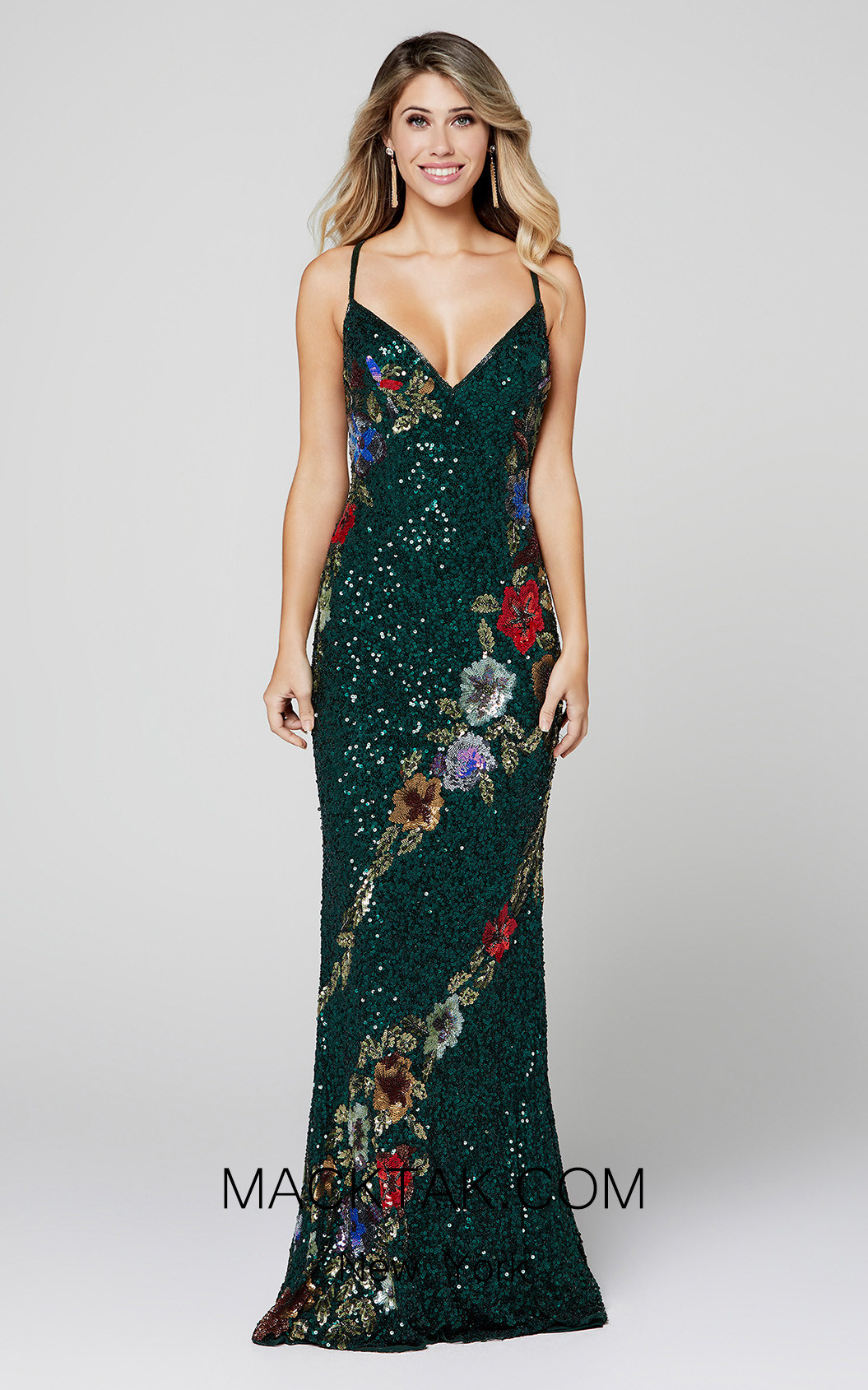 Primavera Couture 3410 Forest Green Front Dress