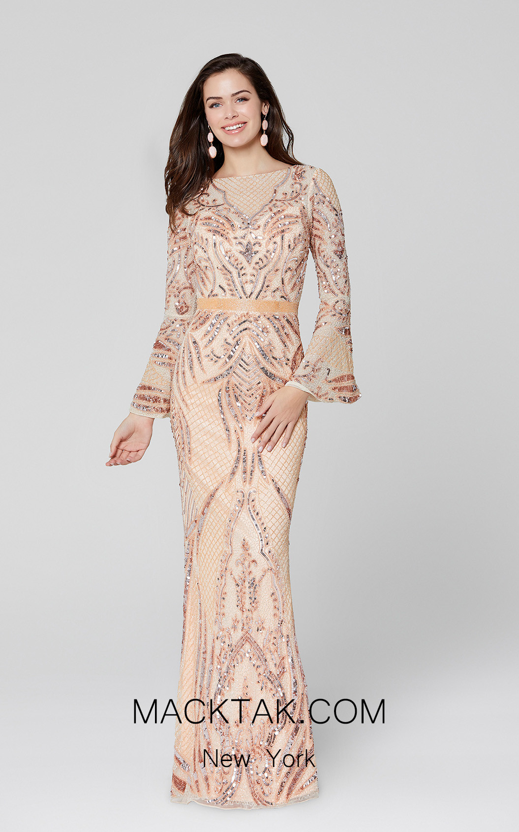 Primavera Couture 3485 Blush Front Dress
