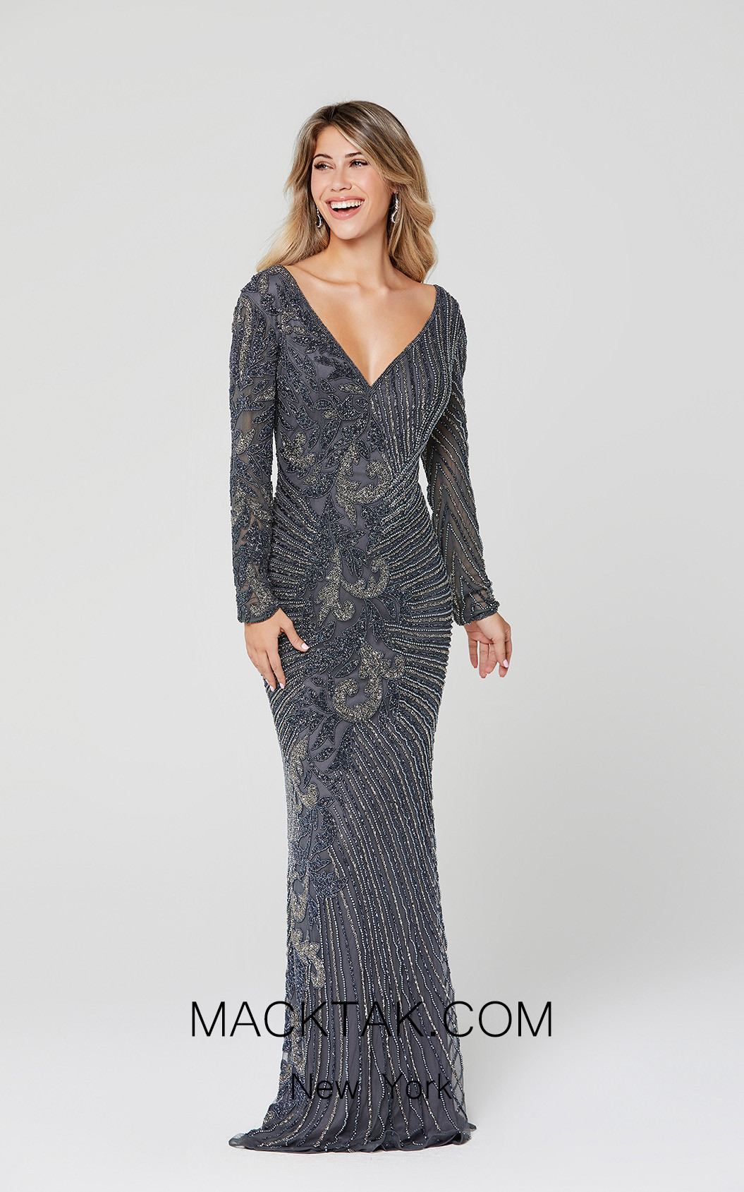 Primavera Couture 3492 Charcoal Front Dress