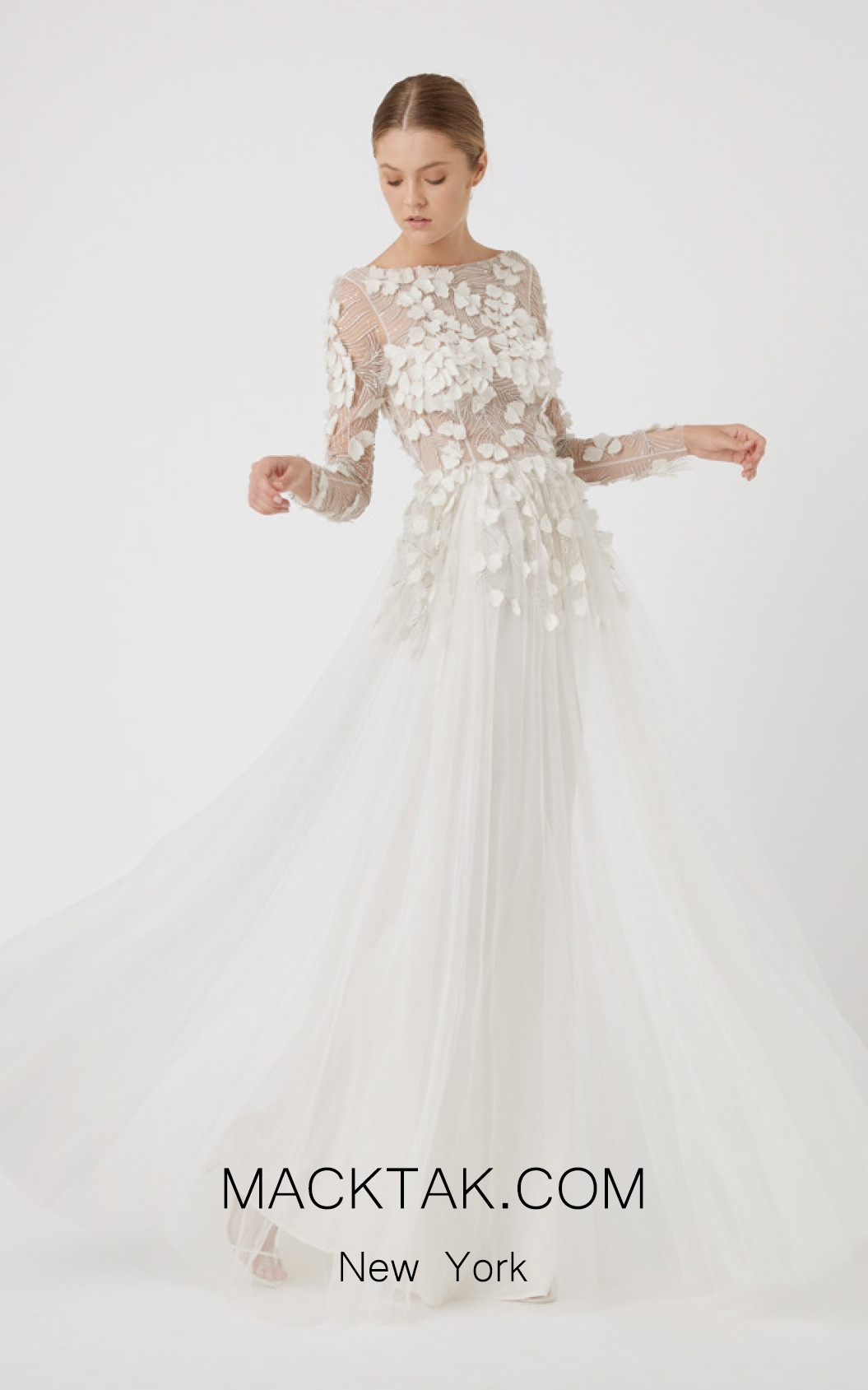 Rachel Gilbert RG60623SS Ivory Front Evening Dress