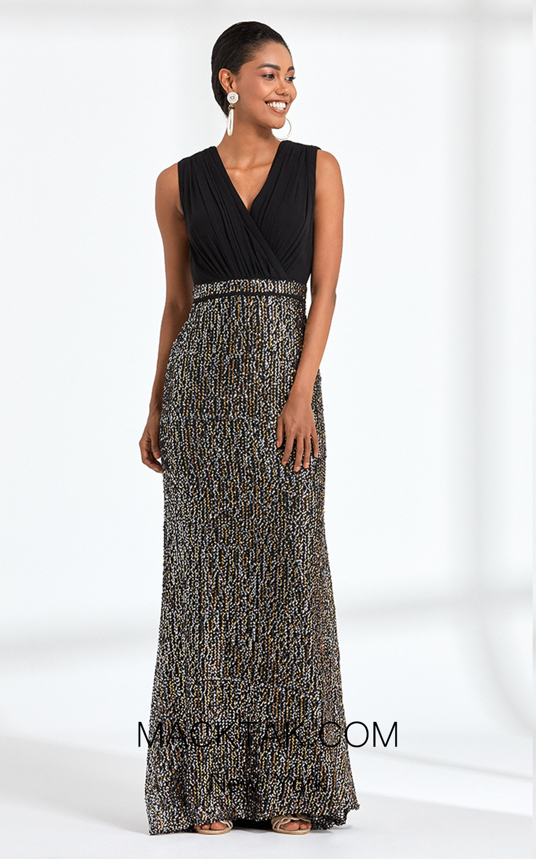 Rengin 5591 Black Front Dress