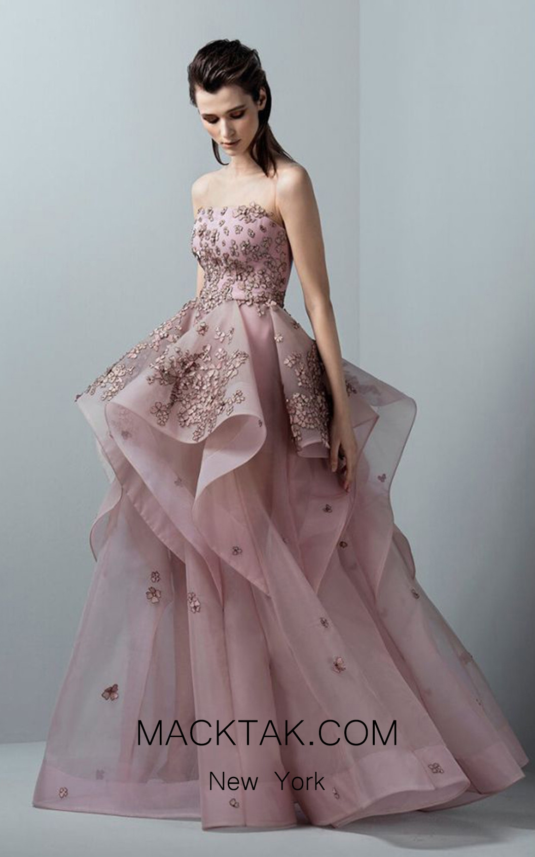 Saiid Kobeisy RE3368 Orchid Pink Front Evening Dress