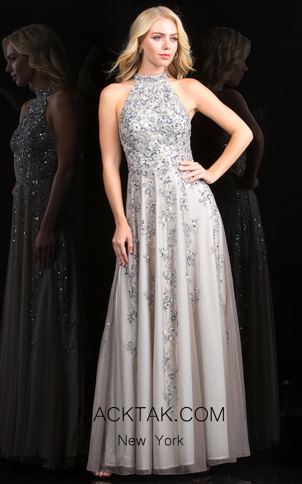 Scala 48858 Platinum Front Evening Dress