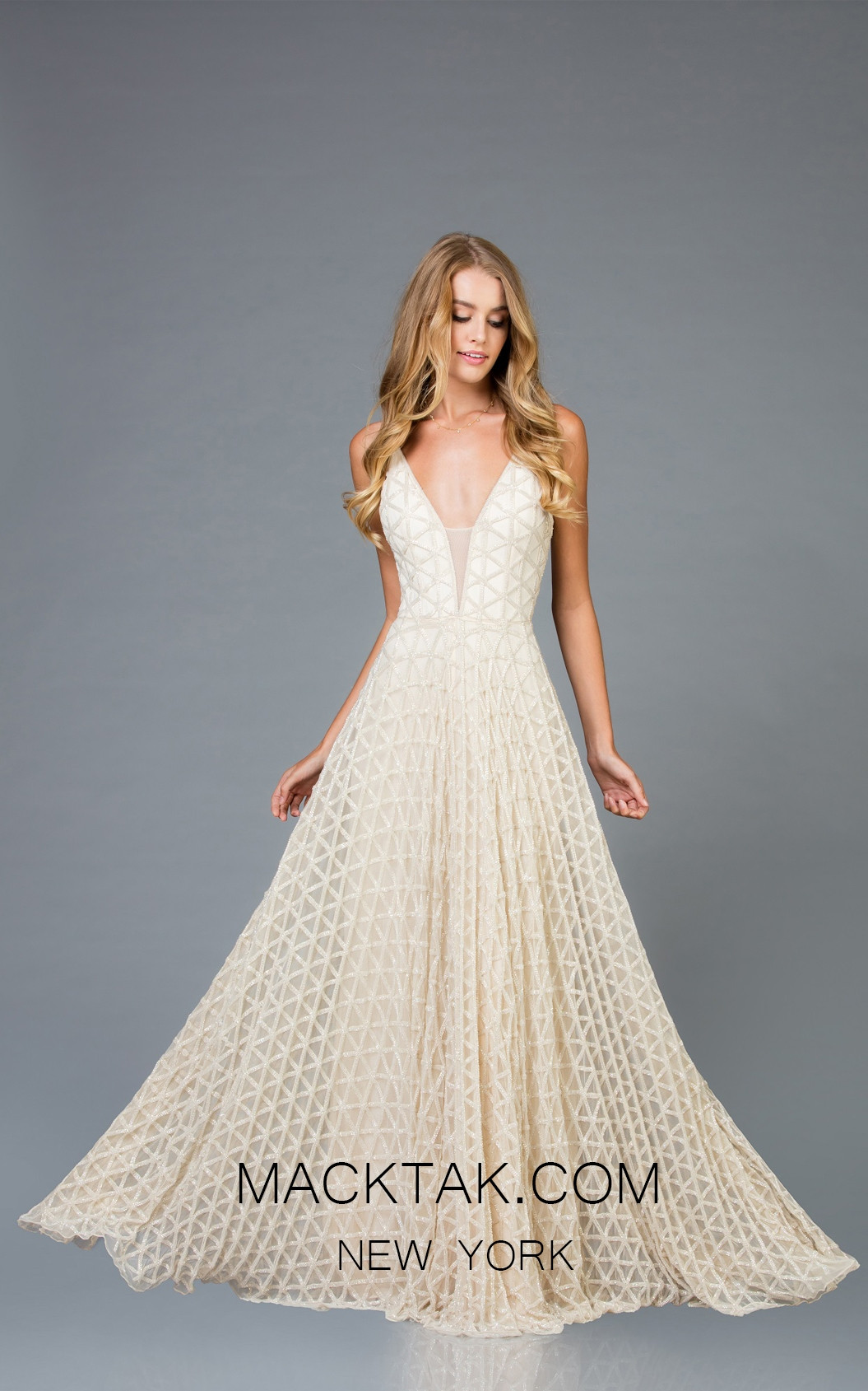 Scala 48952 Vanilla Front Evening Dress