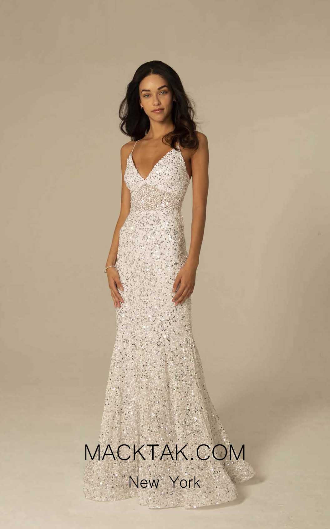 Scala 60080 Ivory Silver Front Dress