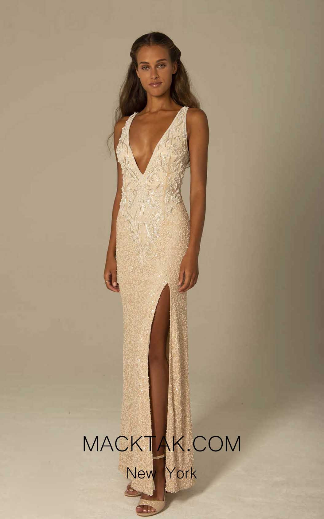 Scala 60082 Champagne Front Dress