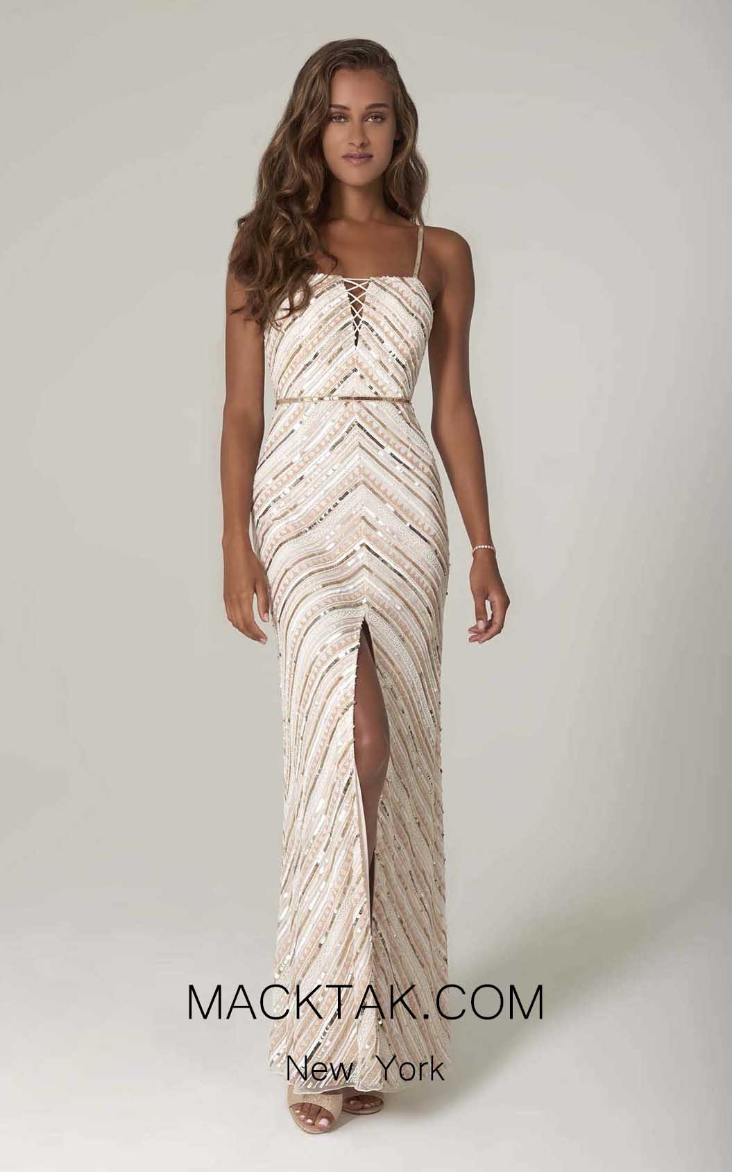 Scala 60091 Ivory Blush Front Dress