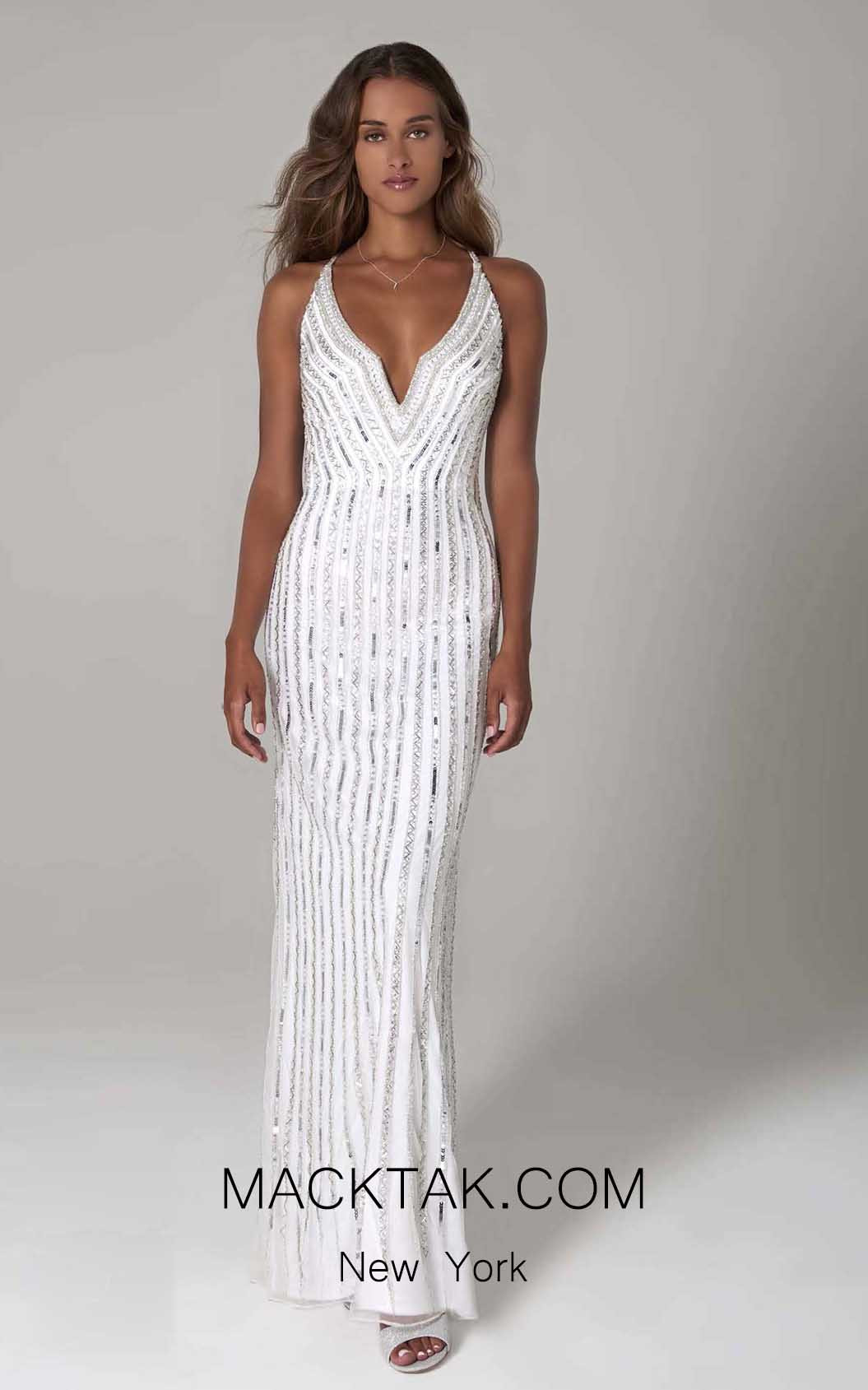 Scala 60102 Ivory Silver Front Dress