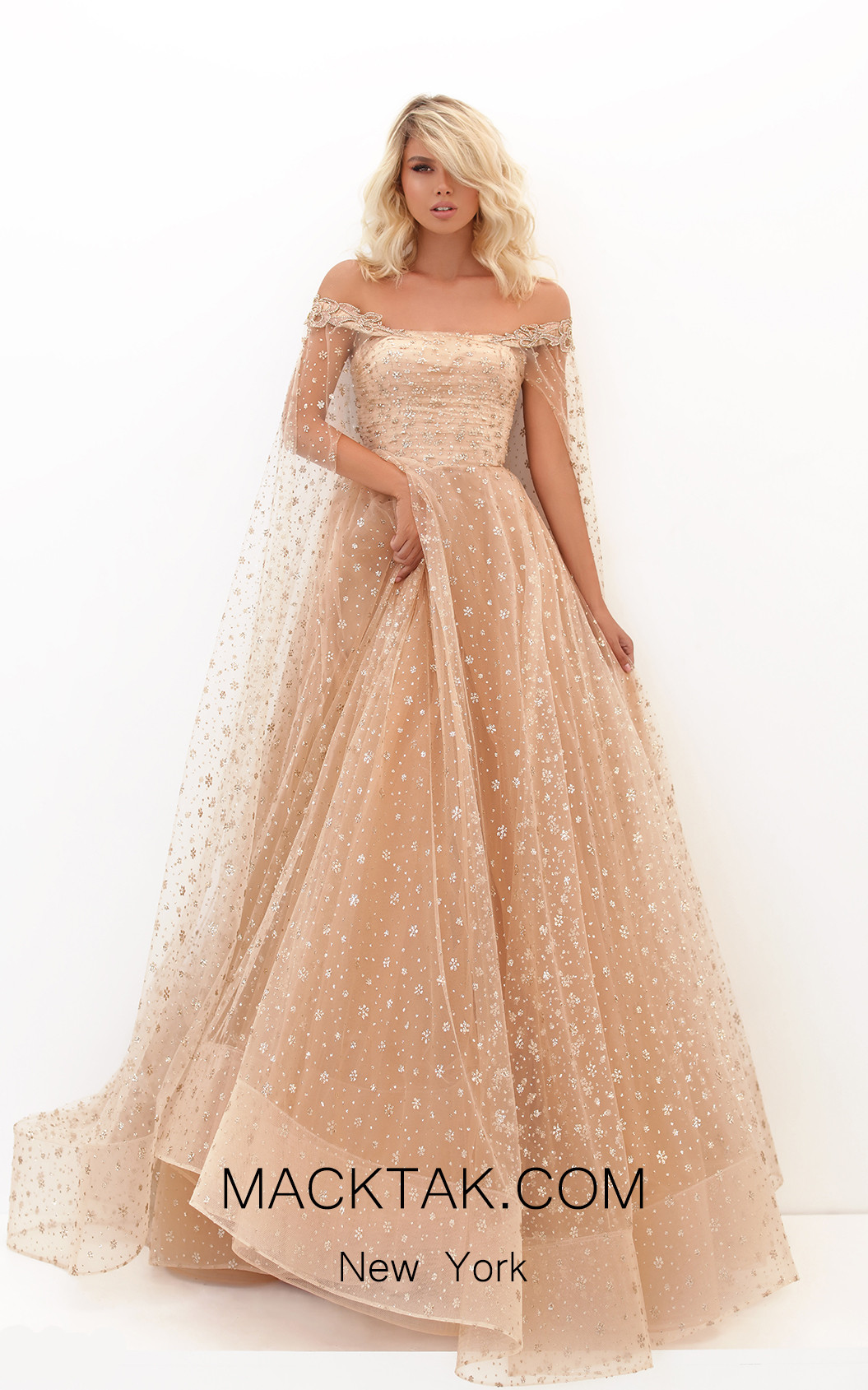 Tarik Ediz 50707 Gold Front Dress