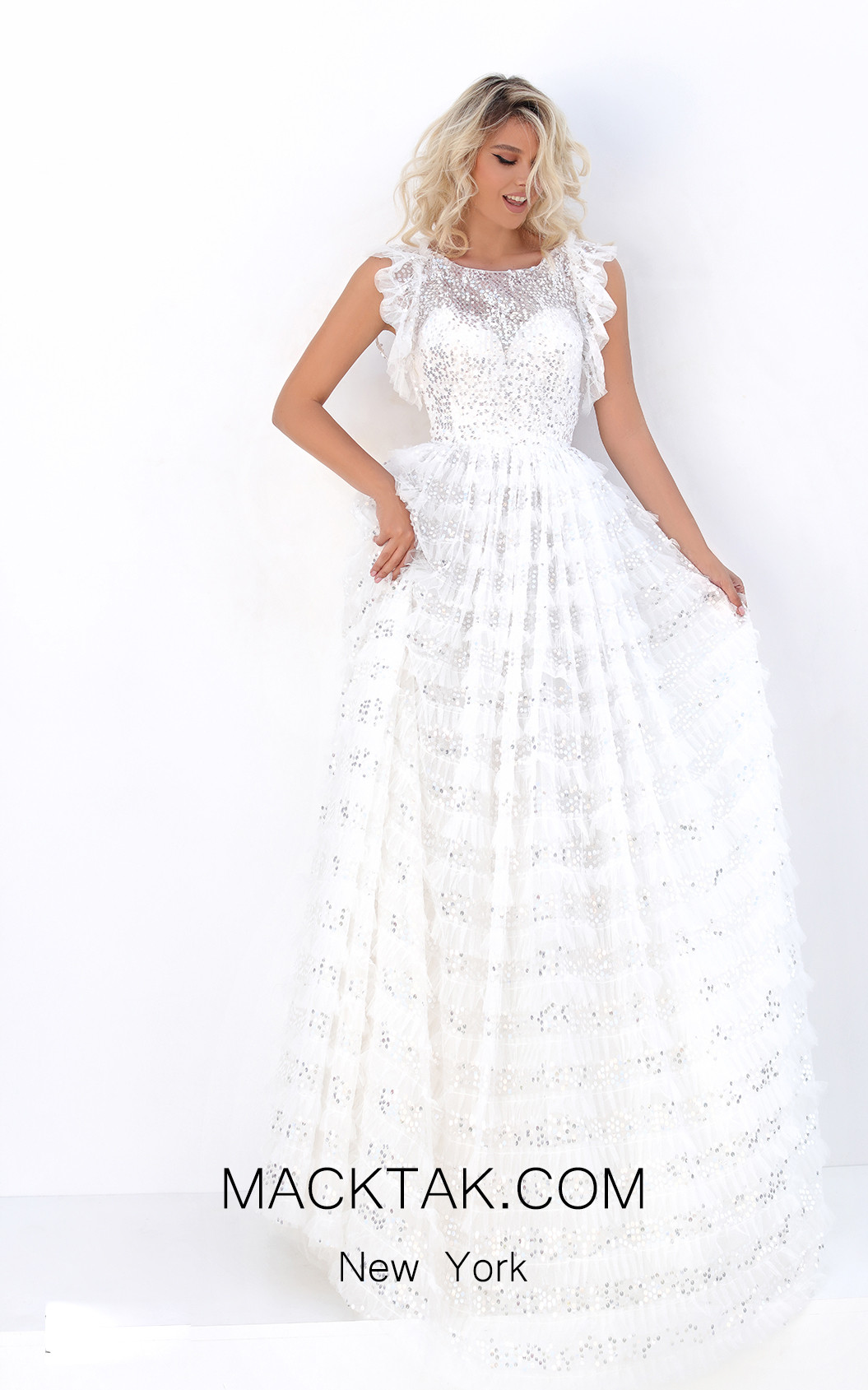 Tarik Ediz 50711 Ivory Front Dress