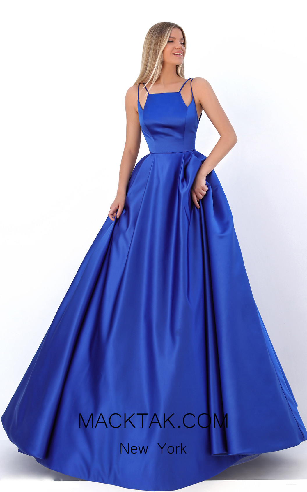 Tarik Ediz 50736 Royal Blue Front Dress