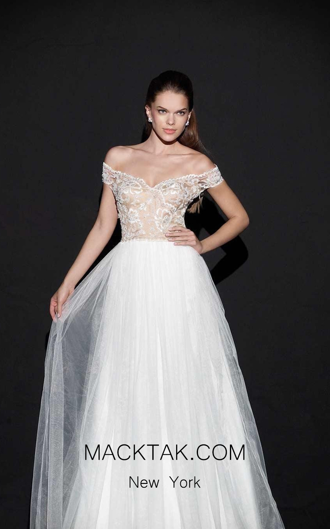 Tarik Ediz 92501 Front White Dress