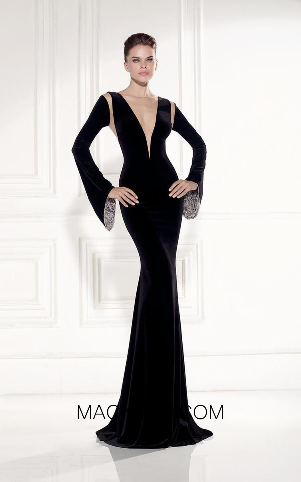 Tarik Ediz 92519 Front Black Dress