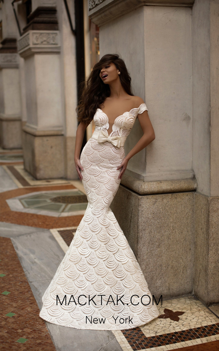 Tarik Ediz 93724 Ivory Front Dress