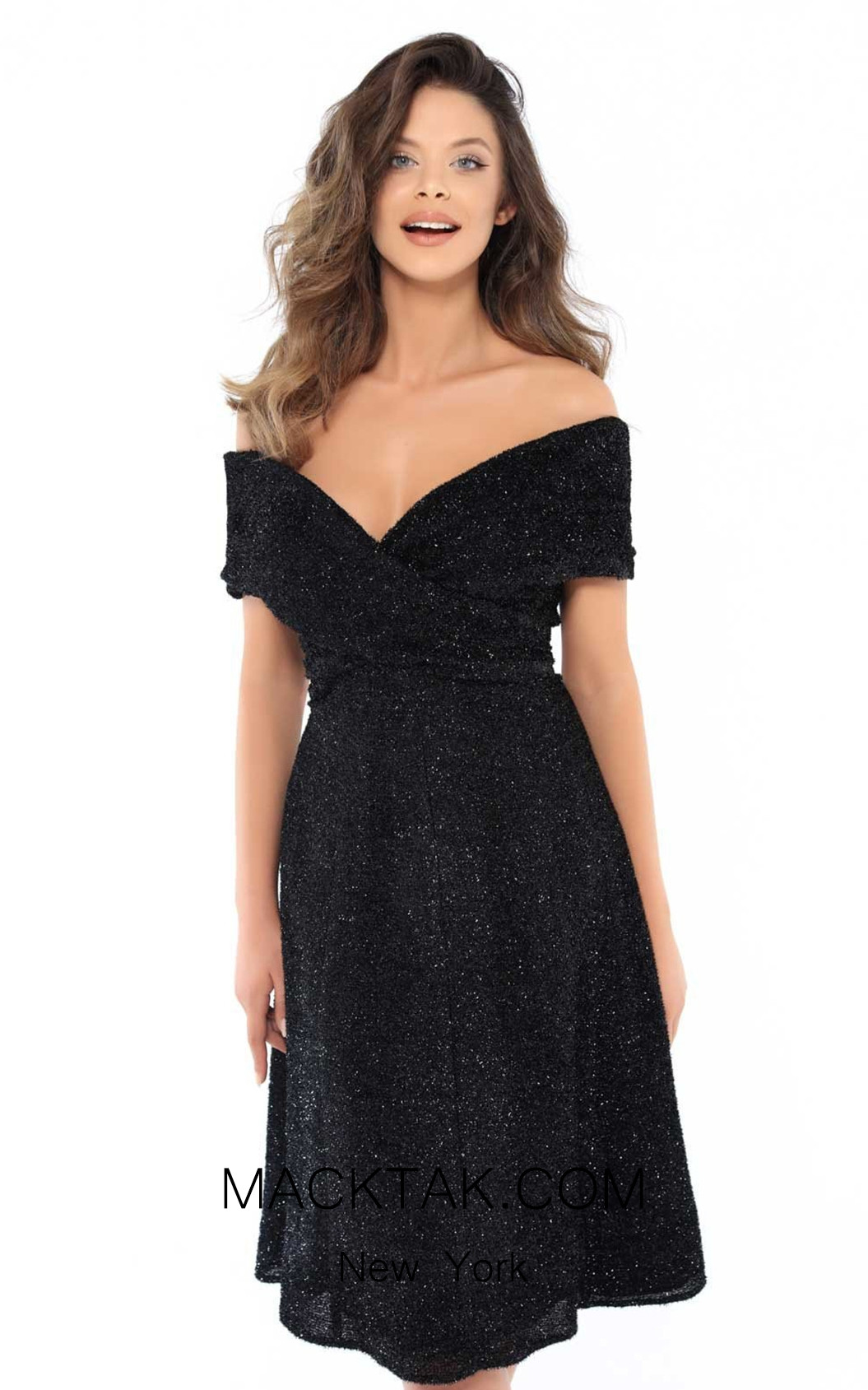 Tarik Ediz 93750 Black Front Dress