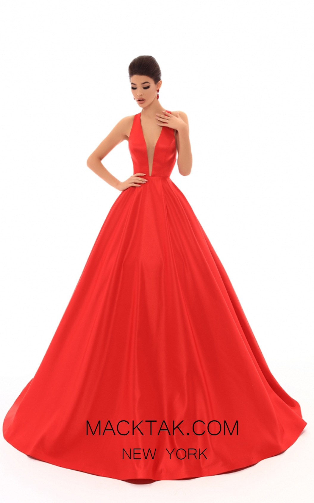 Tarik Ediz 50401 Red Front Prom Dress