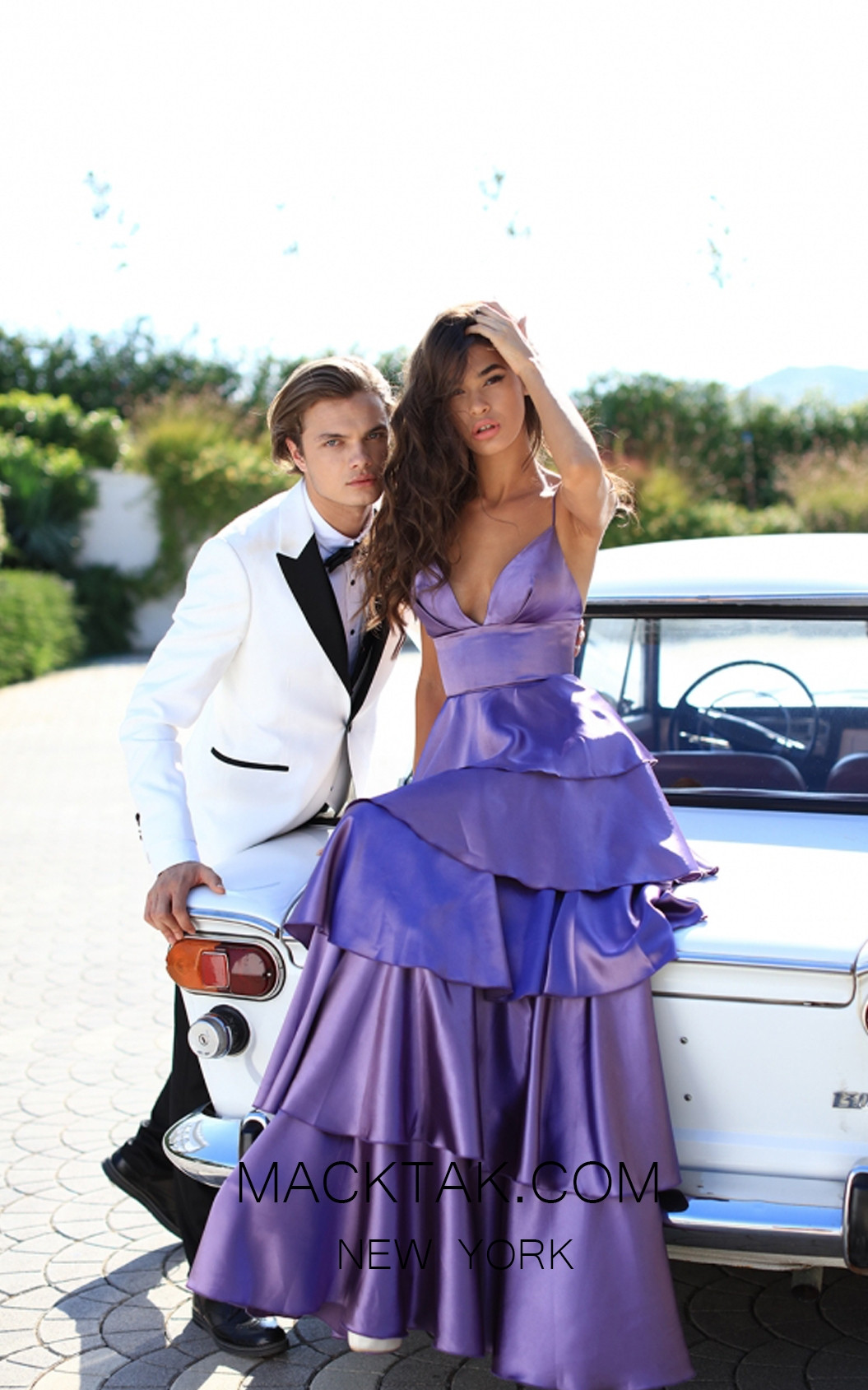 Tarik Ediz 50470 Violet Front Prom Dress