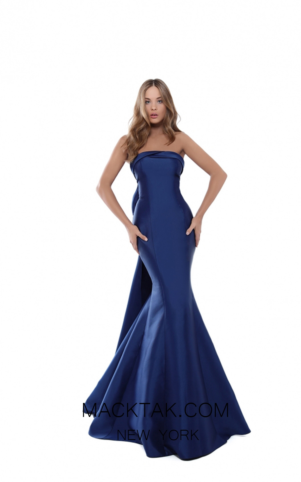 Tarik Ediz 50505 Navy Front Prom Dress
