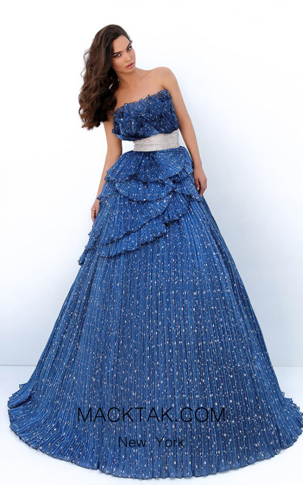 Tarik Ediz 93830 Navy Front Dress