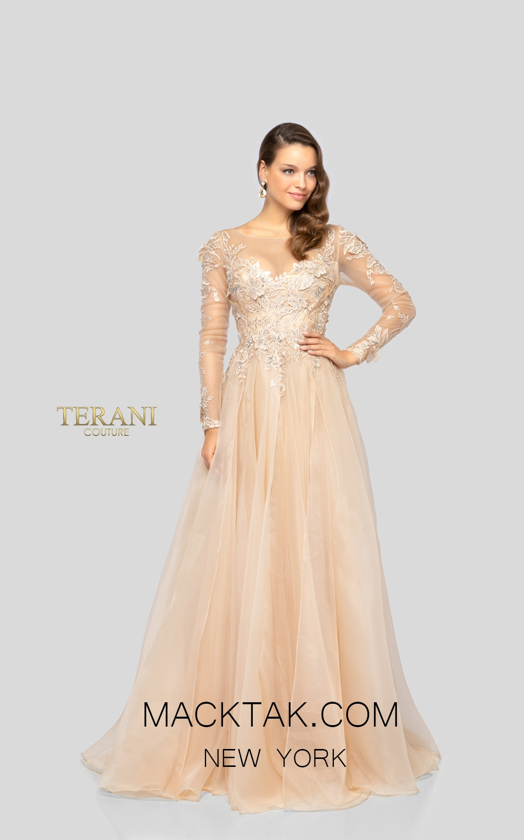 Terani 1911M9317 Mother of Bride Stone Front Dress