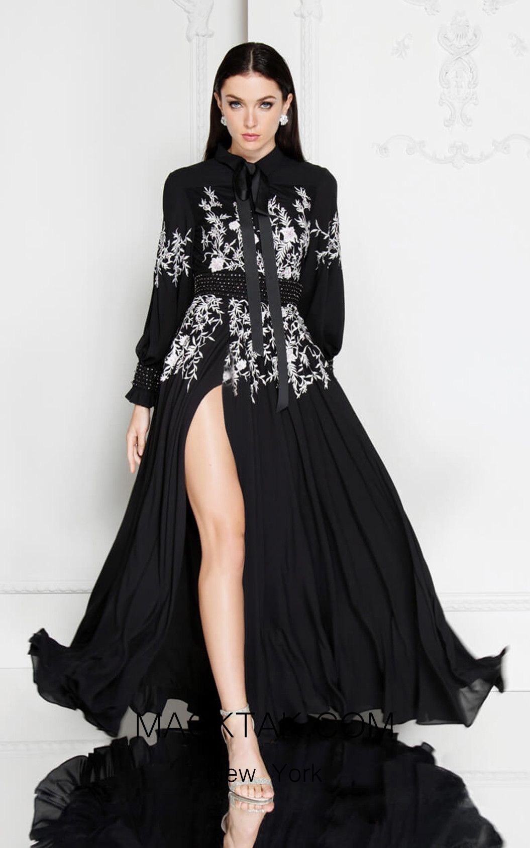 Terani 1812E6323 Black Front Dress