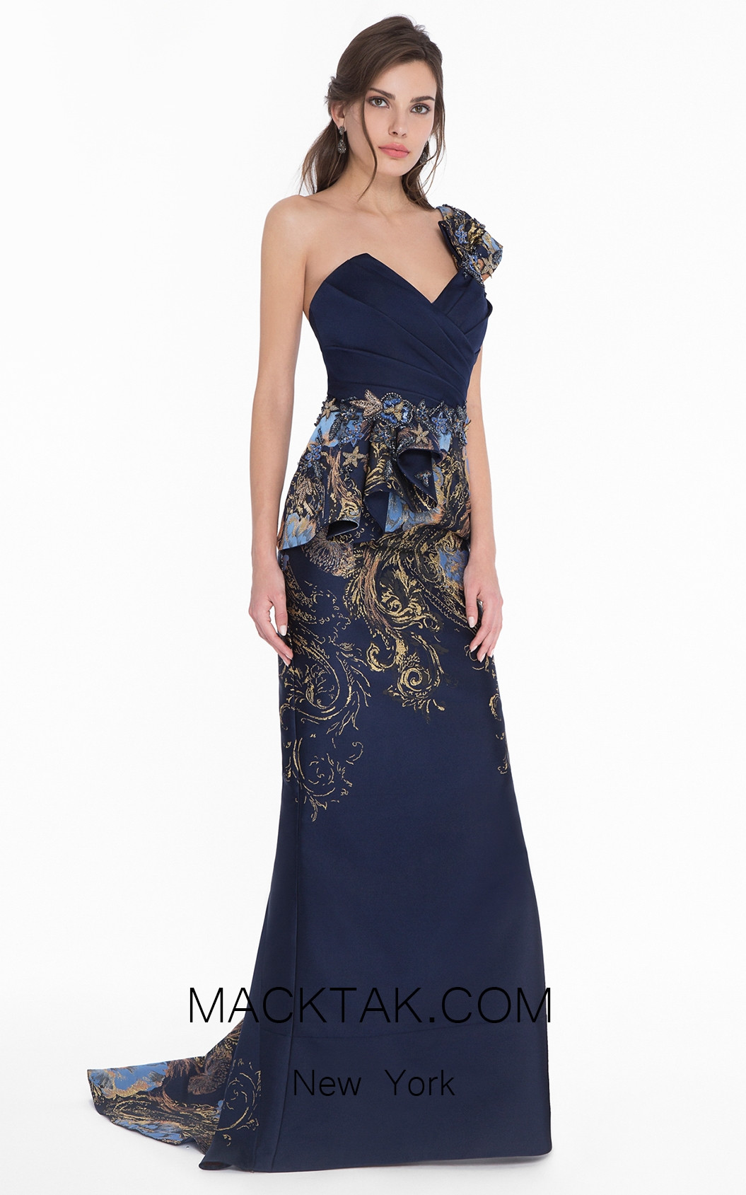 Terani 1821E7159 Navy Front Dress