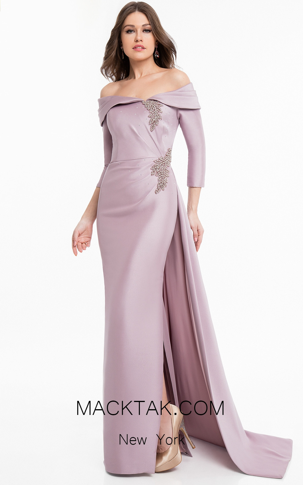 Terani 1821M7550 Mauve Front Dress