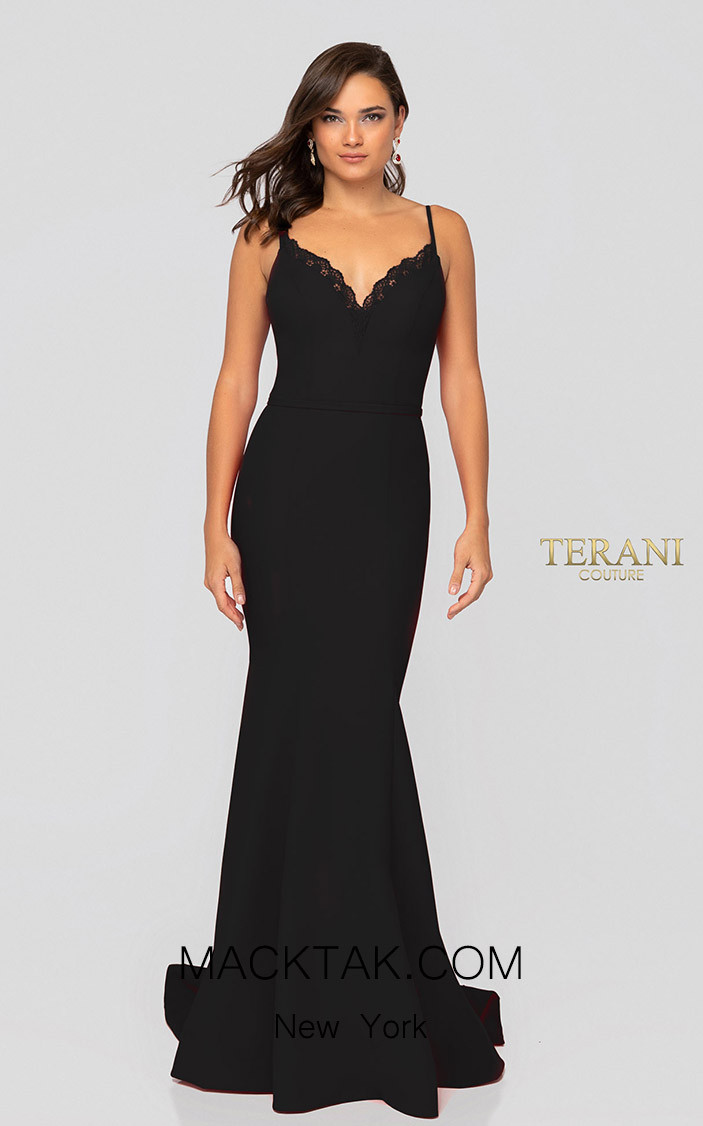 Terani Couture 1912P8219 Black Front Dress