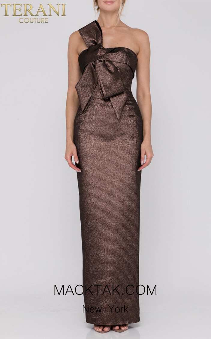 Terani Couture 1921E0104 Bronze Front Dress