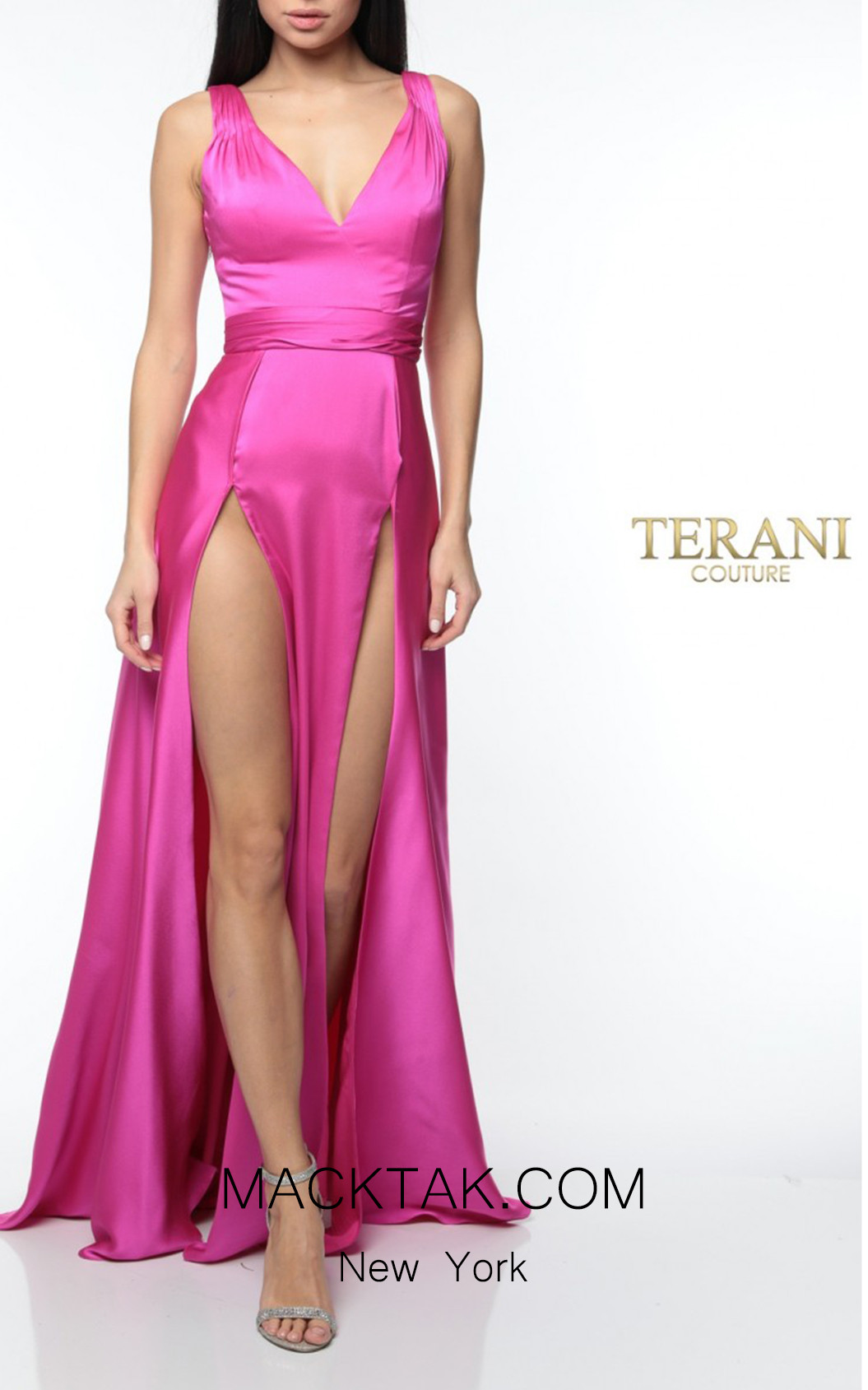 Terani Couture 1922E0206 Fuchsia Front Dress