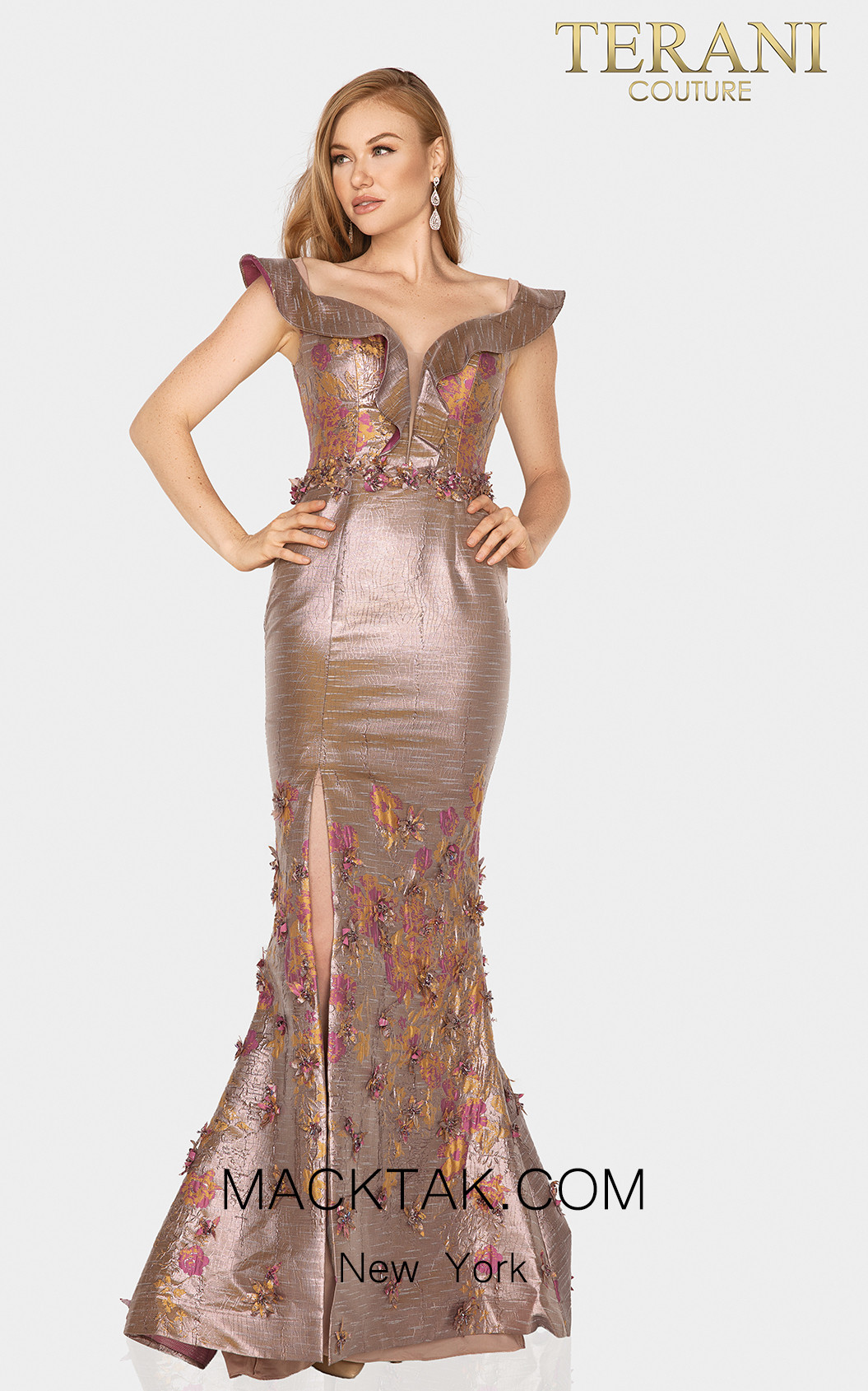 Terani 2011M2129 Amber Rose Front Dress
