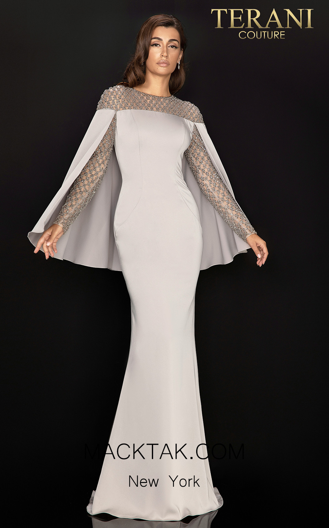 Terani 2011M2155 Putty Front Dress