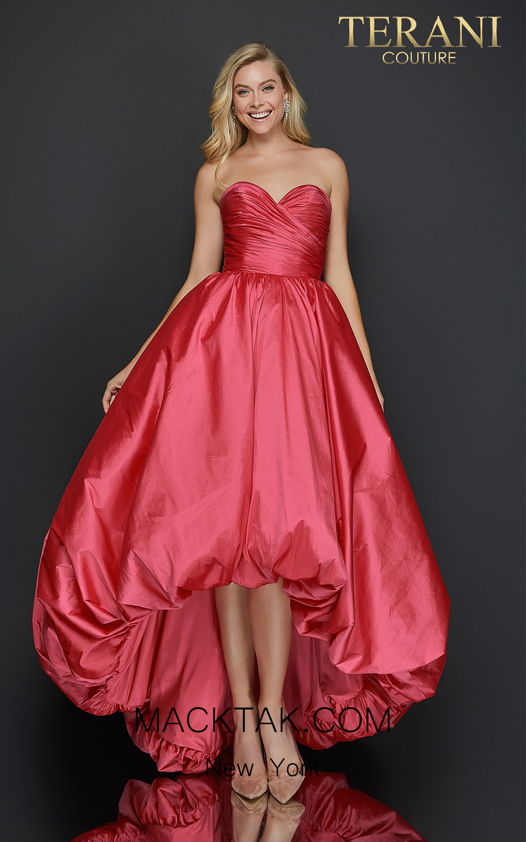 Terani 2011P1043 Fuchsia Front Dress