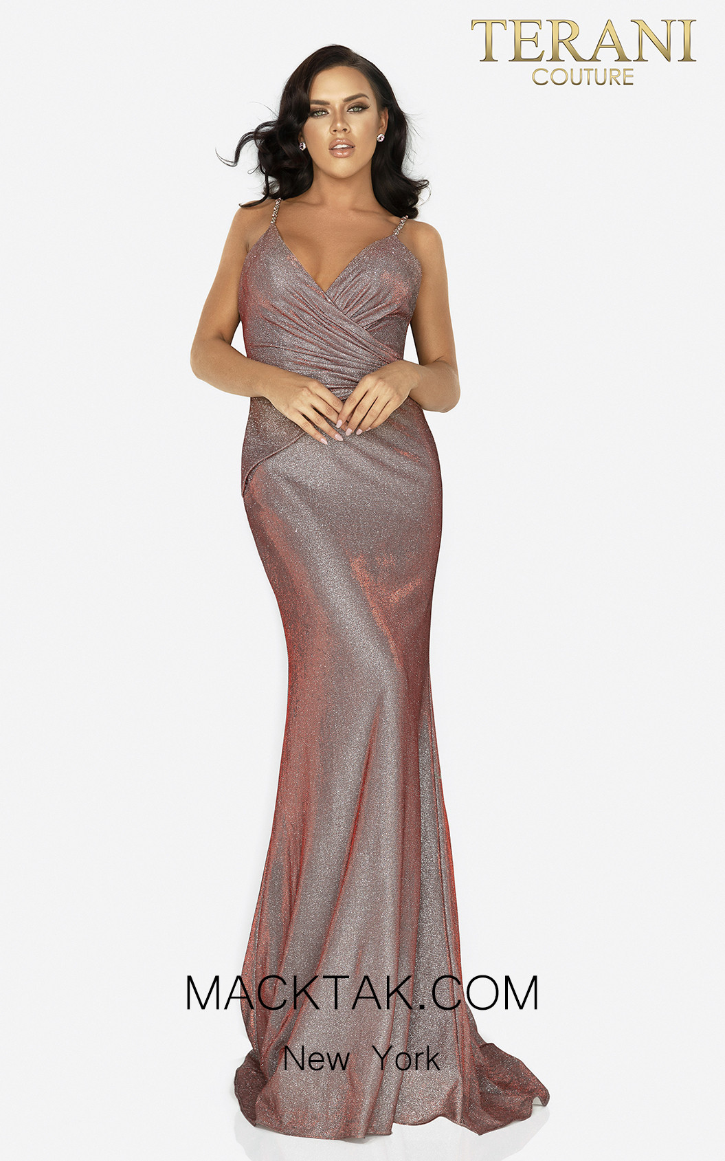 Terani 2011P1117 Mink Front Dress