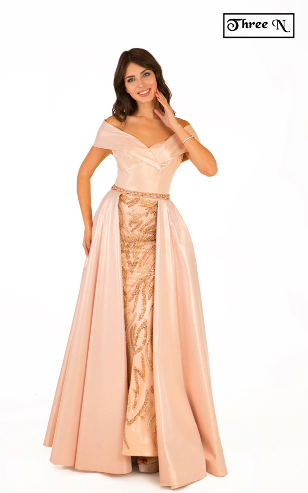 Three N 1727 Light Pink Front Dress