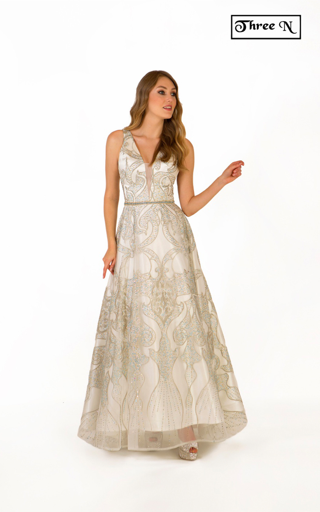Three N 1802 Ivory Front Dress