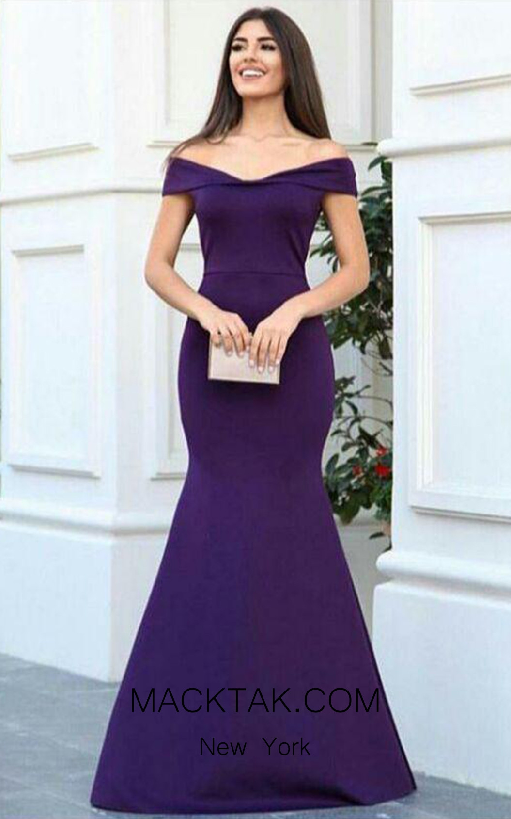 TK AS120 Purple Evening Dress