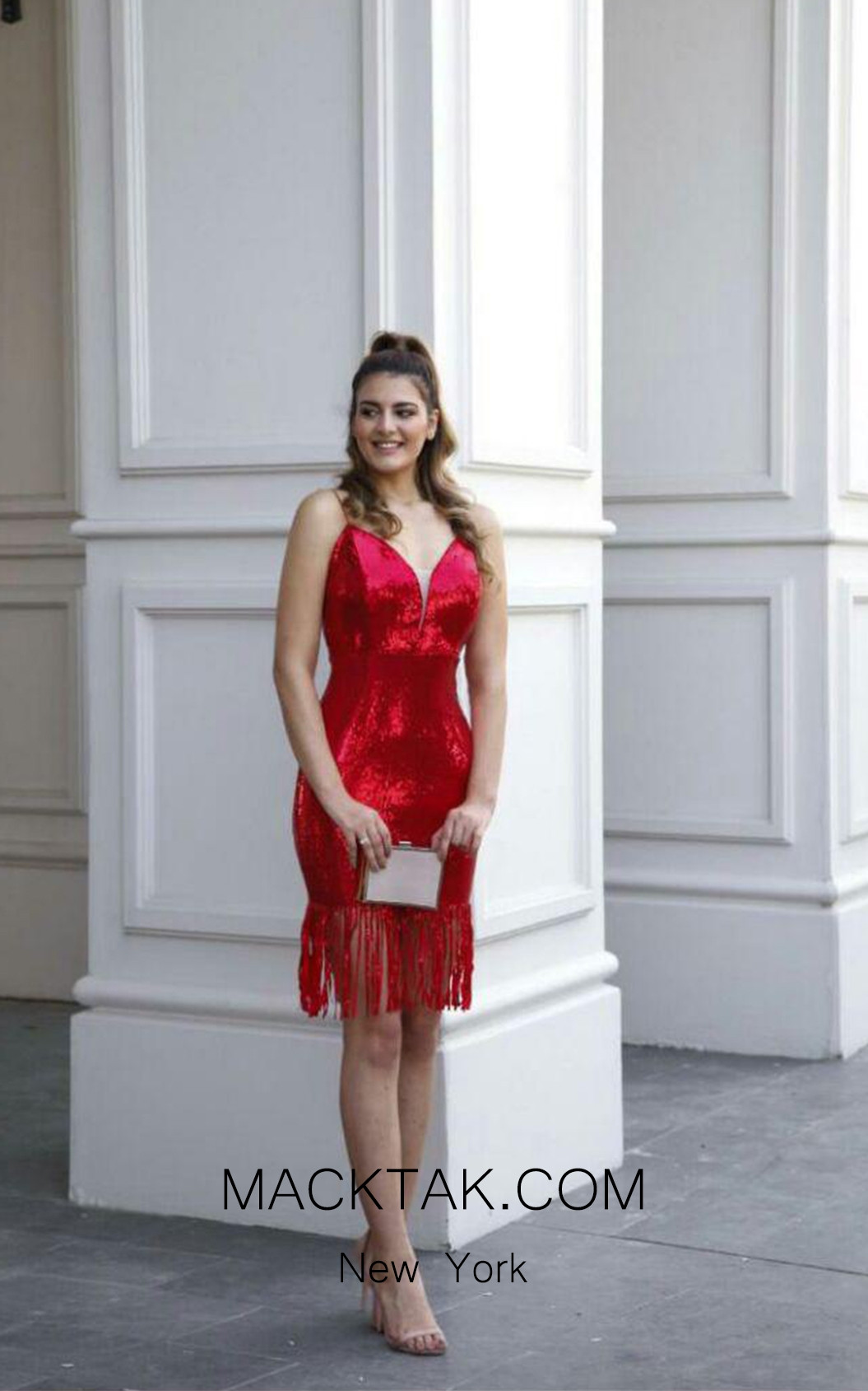 TK AS125 Red Evening Dress