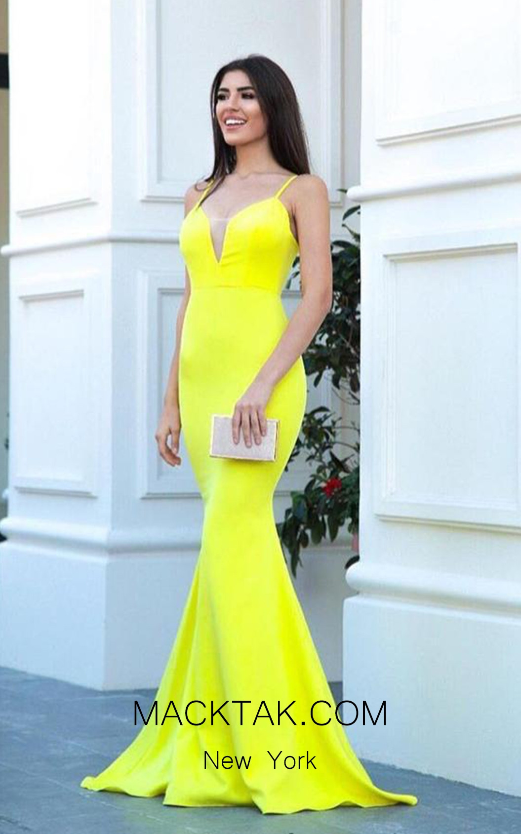 TK AS133 Yellow Evening Dress
