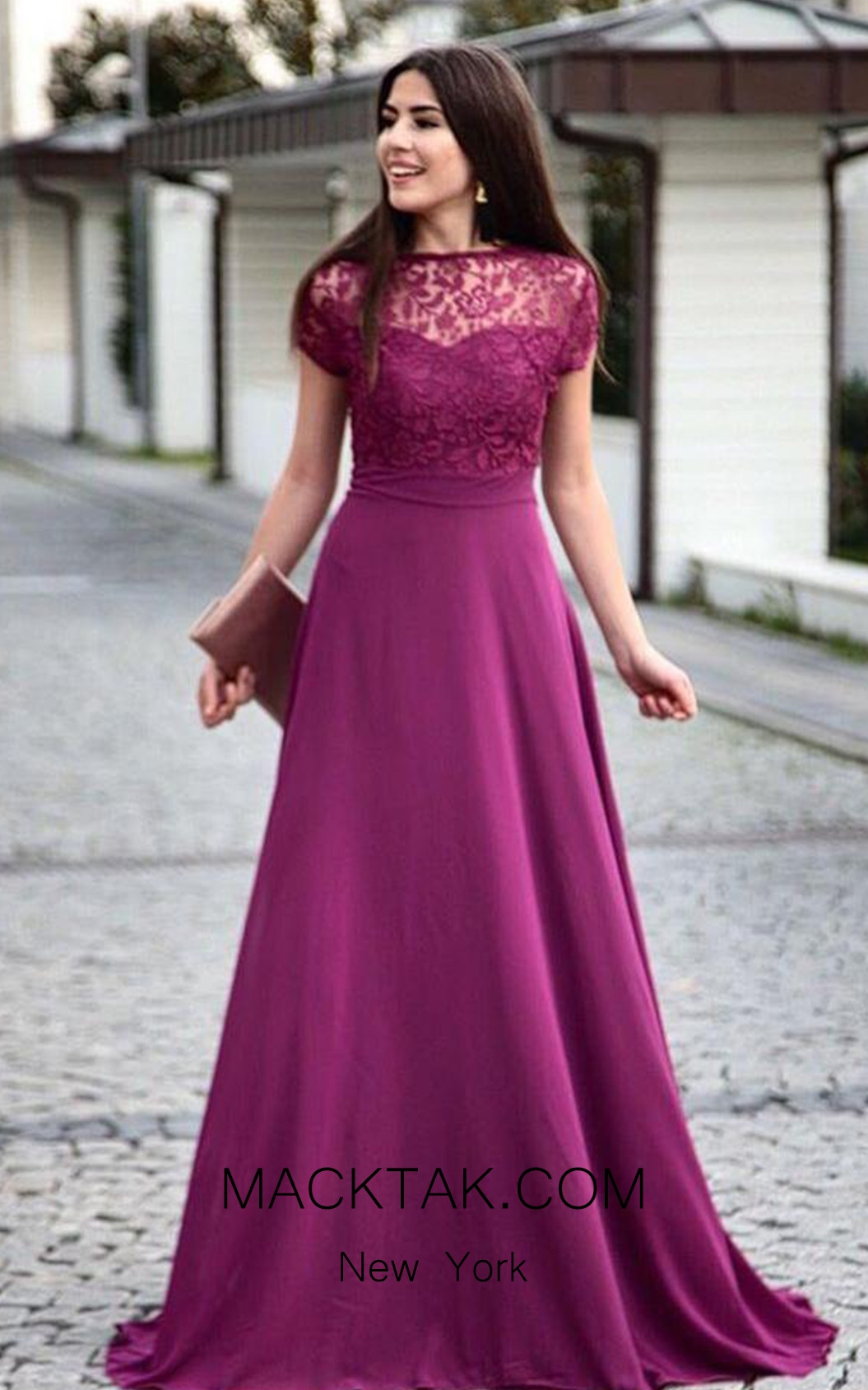 TK AS140 Purple Evening Dress