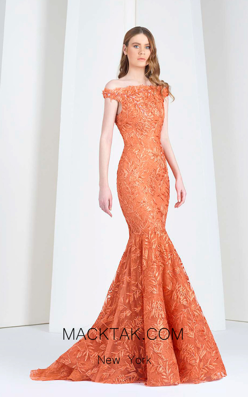 evening dress orange