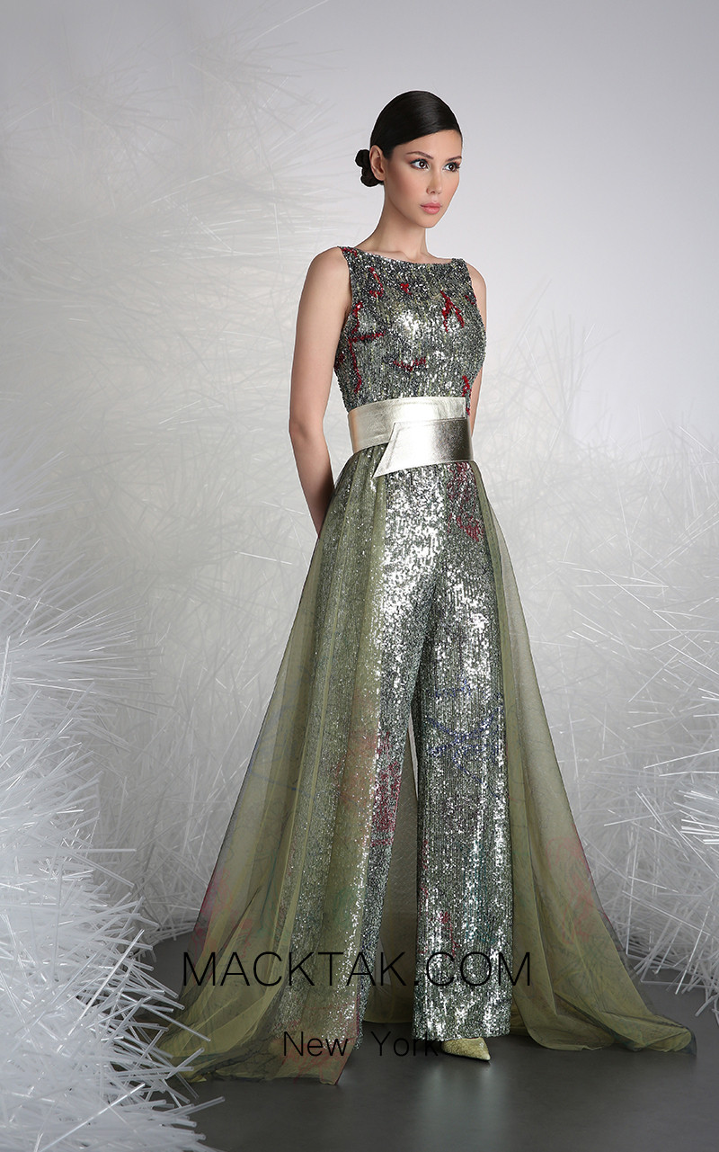 Tony Ward 41 Silver Front Evening Dress